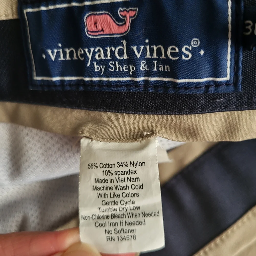Vineyard Vines Men Performance Pants 30 X 32 Flat Straight‎ Leg Stretch Beige